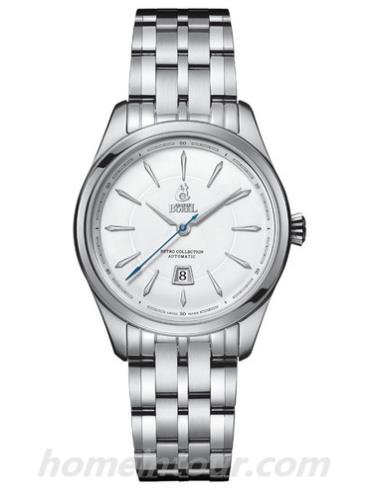 依波路LS8380-48121女表复古系列-银色表带/表径31mm