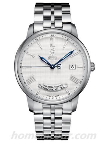 依波路GS9288-25321男表祖尔斯系列-银色表带/表径40mm