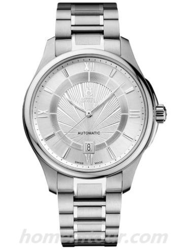 依波路GS7350-2522A男表布拉克系列-银色表带/表径40mm