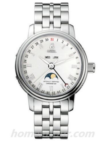 依波路GS7150-2232男表爵士系列-银色表带/表径40mm