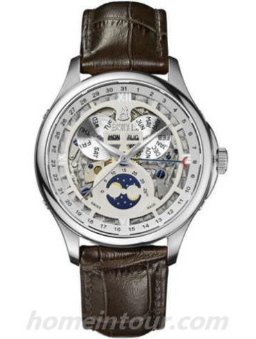 依波路GS7351-0057BK男表公爵系列-棕色表带/表径40mm