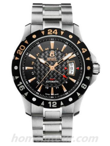 依波路GS8300-5529男表哥伦布系列-银色表带/表径44mm