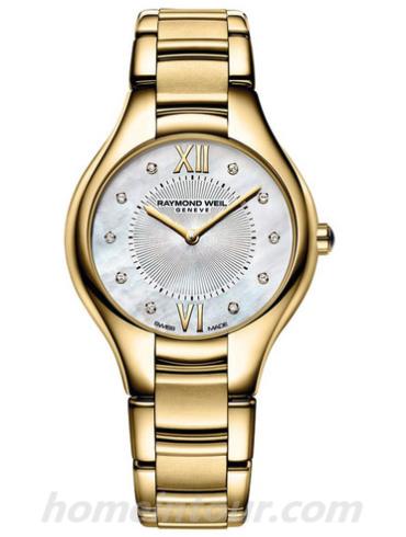 蕾蒙威5132-P-00985女表Noemia系列-金色表带/表径32mm