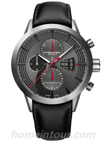 蕾蒙威7745-TIC-2CELL男表Freelancer系列-深棕色表带/表径45mm