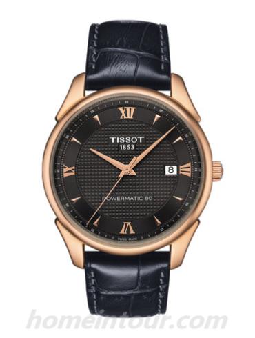 天梭T9204077606800男表T-Gold系列-灰色表带/表径41mm