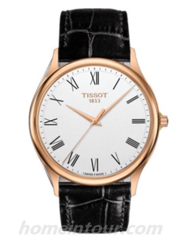 天梭T9264107601300男表T-Gold系列-黑色表带/表径40mm