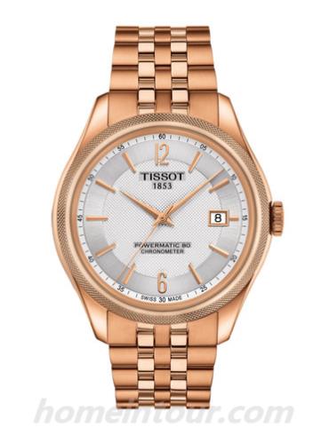 天梭T1084083303700男表T-Classic系列-5N玫瑰金表带/表径39mm