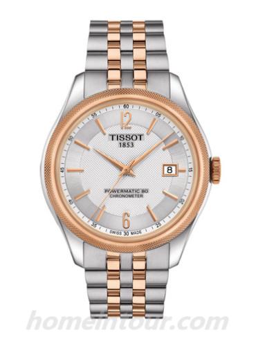 天梭T1084082203701男表T-Classic系列-5N玫瑰金; 灰色表带/表径39mm