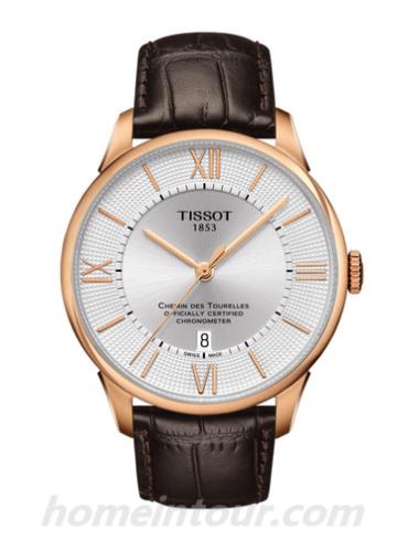 天梭T0994083603800男表T-Classic系列-棕色表带/表径42mm