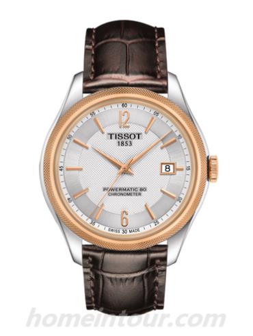 天梭T1084082603700男表T-Classic系列-棕色表带/表径39mm