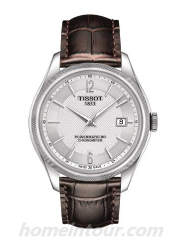 天梭T1084081603700男表T-Classic系列-棕色表带/表径39mm