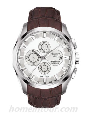 天梭T0356271603100男表T-Classic系列-棕色表带/表径43mm