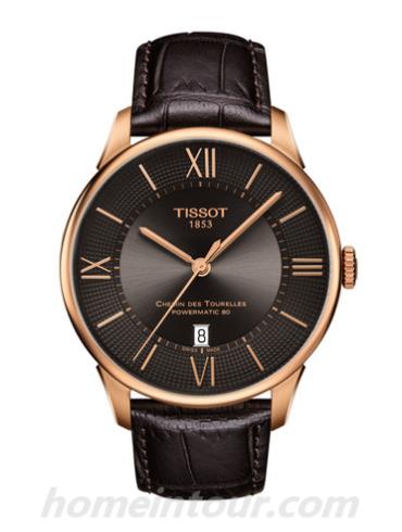 天梭T0994073644800男表T-Classic系列-棕色表带/表径42mm