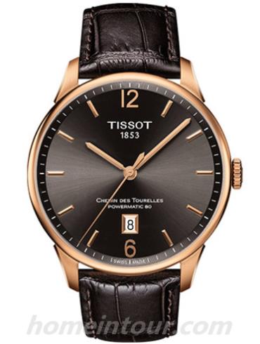 天梭T0994073644700男表T-Classic系列-棕色表带/表径42mm