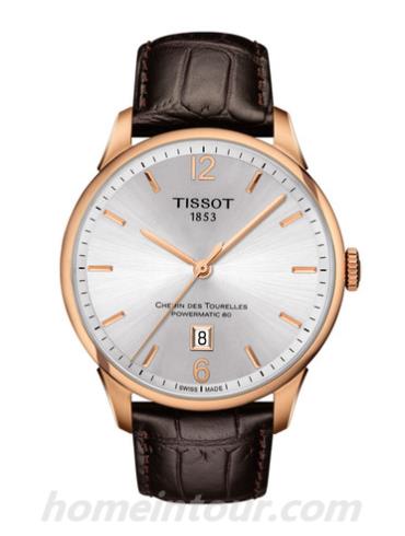 天梭T0994073603700男表T-Classic系列-棕色表带/表径42mm