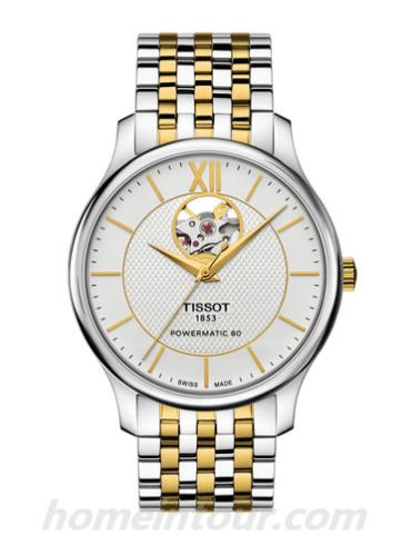 天梭T0639072203800男表T-Classic系列-1.14微米黄金镀层; 灰色表带/表径40mm