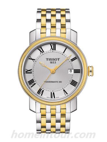 天梭T0974072203300男表T-Classic系列-1.14微米黄金镀层; 灰色表带/表径40mm