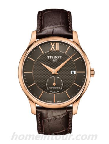 天梭T0634283606800男表T-Classic系列-棕色表带/表径40mm