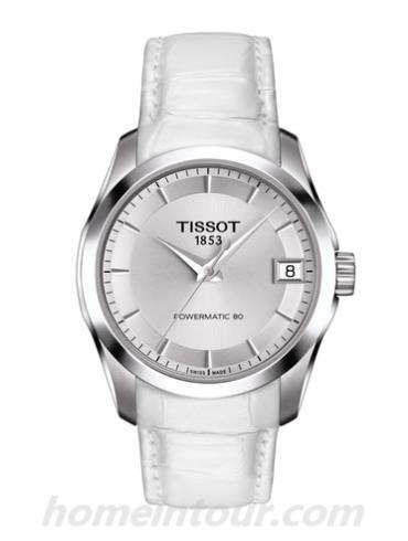 天梭T0352071603100女表T-Classic系列-白色表带/表径32mm