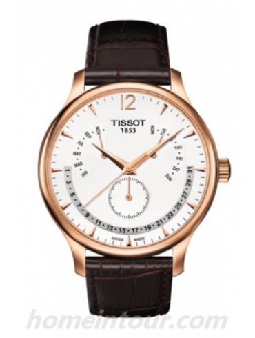 天梭T0636373603700男表T-Classic系列-棕色表带/表径42mm