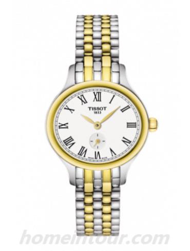 天梭T1031102203300女表T-Trend系列-1.14微米黄金镀层; 灰色表带/表径24.4mm