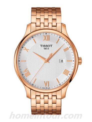 天梭T0636103303800男表T-Classic系列-5N玫瑰金表带/表径42mm