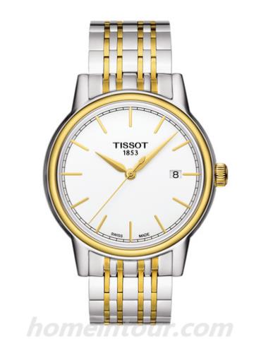 天梭T0854102201100男表T-Classic系列-1.14微米黄金镀层; 灰色表带/表径39.2mm