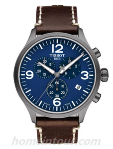 天梭T1166173604700男表T-Sport系列-棕色表带/表径45mm