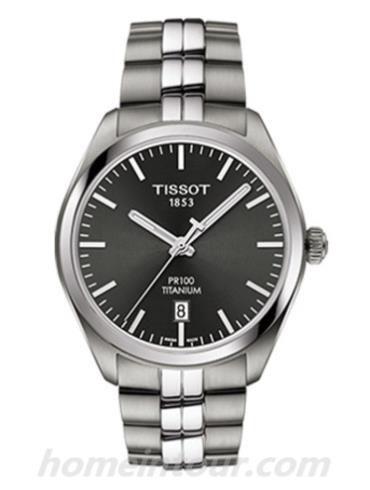 天梭T1014104406100男表T-Classic系列-灰色表带/表径39mm