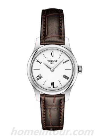 天梭T0630091601800女表T-Classic系列-棕色表带/表径25mm