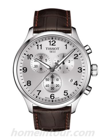 天梭T1166171603700男表T-Sport系列-棕色表带/表径45mm