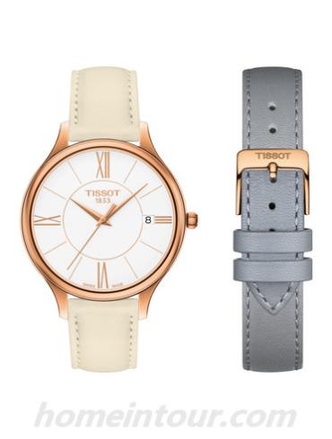 天梭T1032103601800女表T-Trend系列-灰色; 米色表带/表径38mm