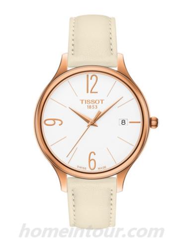 天梭T1032103601700女表T-Trend系列-灰色; 米色表带/表径38mm