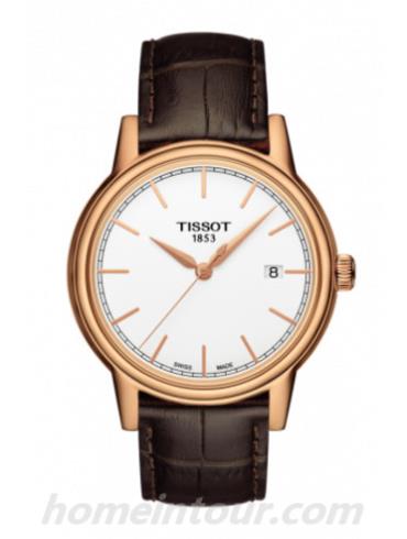 天梭T0854103601100男表T-Classic系列-棕色表带/表径39.2mm