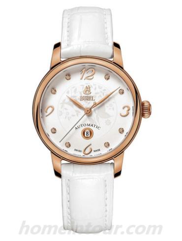 依波路LGR6001-27291WH女表蝴蝶花系列-白色表带/表径30mm