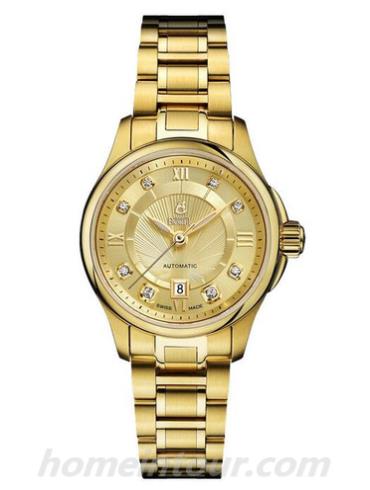 依波路LG7350-1591女表布拉克系列-金色表带/表径28mm