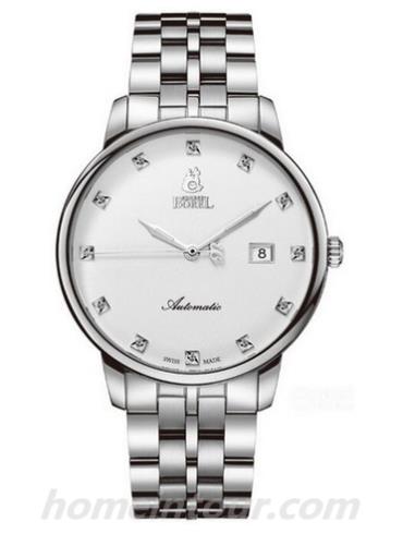 依波路GS9288H-28221男表祖尔斯系列-银色表带/表径40mm