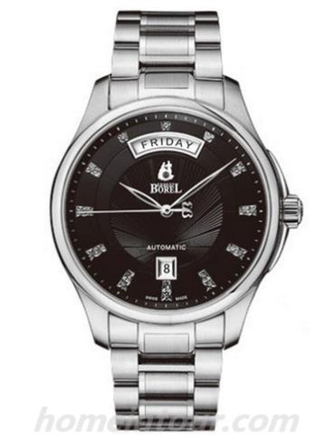 依波路GS7350H-55221男表布拉克系列-银色表带/表径41mm