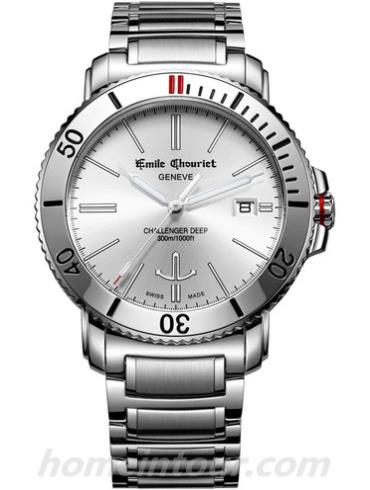 艾米龙08.1169.G.6.W.28.6男表挑战者系列-银色表带/表径41mm