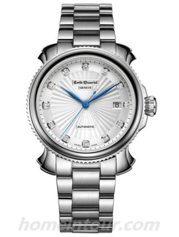 艾米龙08.1156.G.6.8W.27.6男表时光之翼系列-银色表带/表径39.5mm