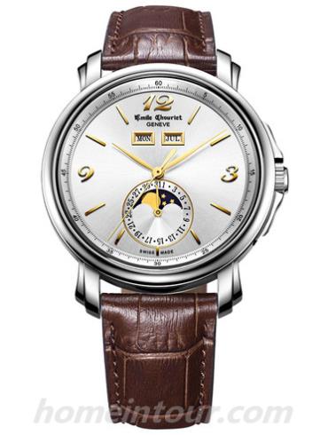 艾米龙17.1168.G42.6.8.28.2男表莱蒙系列-棕色表带/表径42mm