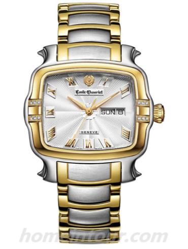 艾米龙09.3883.G.6.J.21.0男表皇室明珠系列-间金色表带/表径43.2x35mm