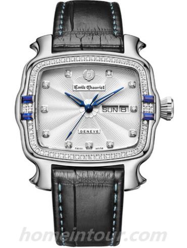 艾米龙09.3883.G.D.27.2男表皇室明珠系列-黑色表带/表径43.2x35mm