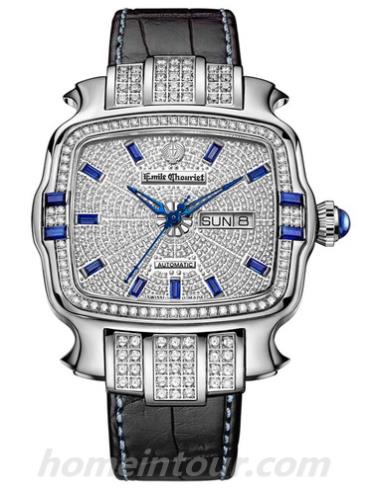 艾米龙09.3888.G.D.02.2男表皇室明珠系列-黑色表带/表径43.2x35mm