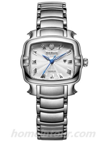 艾米龙06.3883.L.6.E.25.6男表皇室明珠系列-银色表带/表径33x27mm