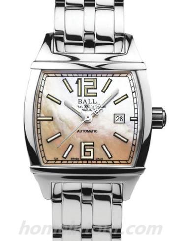 波尔NL1068D-S3AJ-PK女表指挥官系列-银色表带/表径28.5×38mm