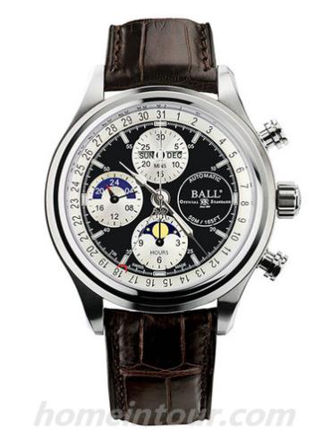 波尔CM1036D-L1J-BK男表铁路长官系列-棕色表带/表径43mm