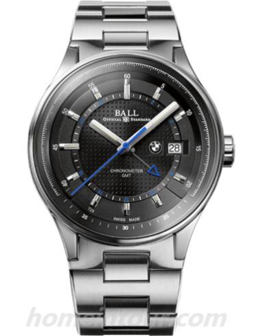 波尔GM3010C-P3CJ-BK男表宝马系列-银色表带/表径42mm