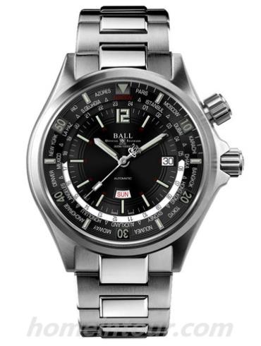 波尔DG2022A-S3AJ-BK男表-银色表带/表径45mm