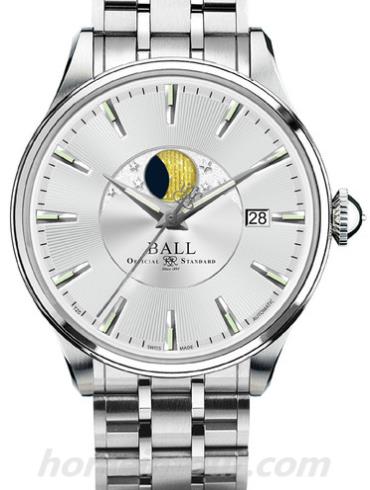 波尔NM3082D-SJ-SL男表铁路长官系列-银色表带/表径40mm